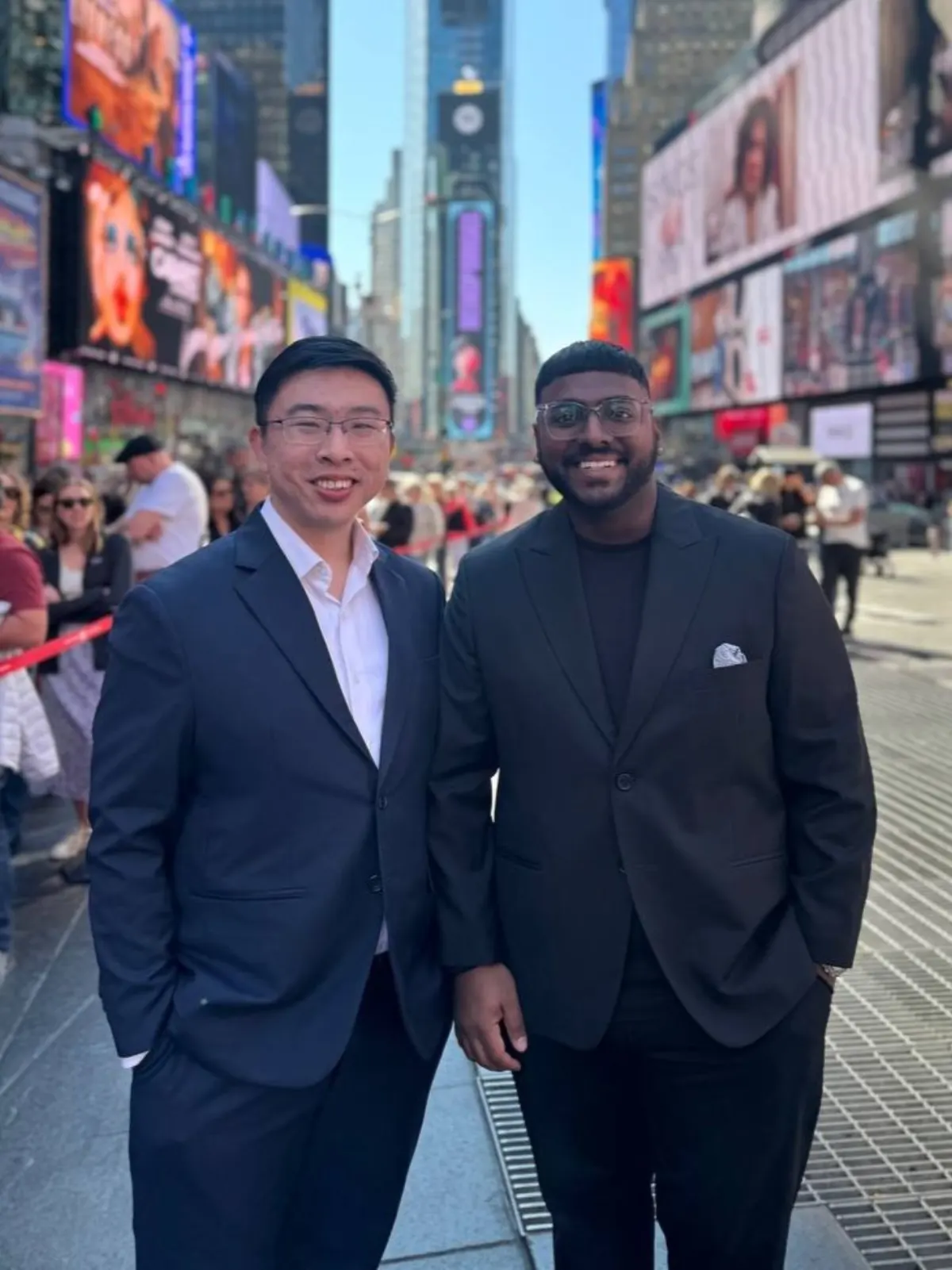 Clarence Cheang and David in New York, 2024, after being invited to Helium 10&rsquo;s Sell and Scale Summit.